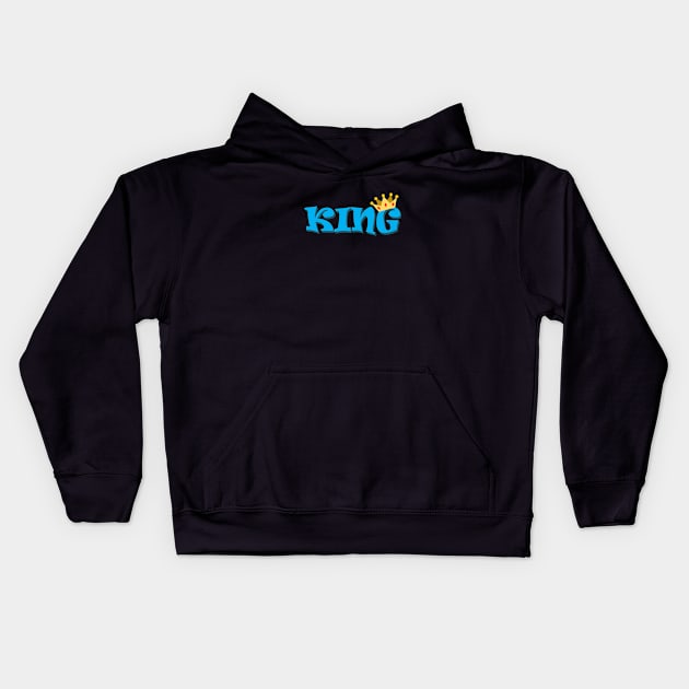 King With Gold Crown Kids Hoodie by inotyler